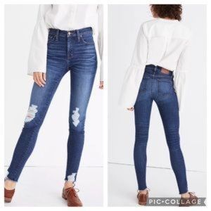 Madewell 9" High Rise Skinny H0317 Kurt Destructed Distressed Jean
